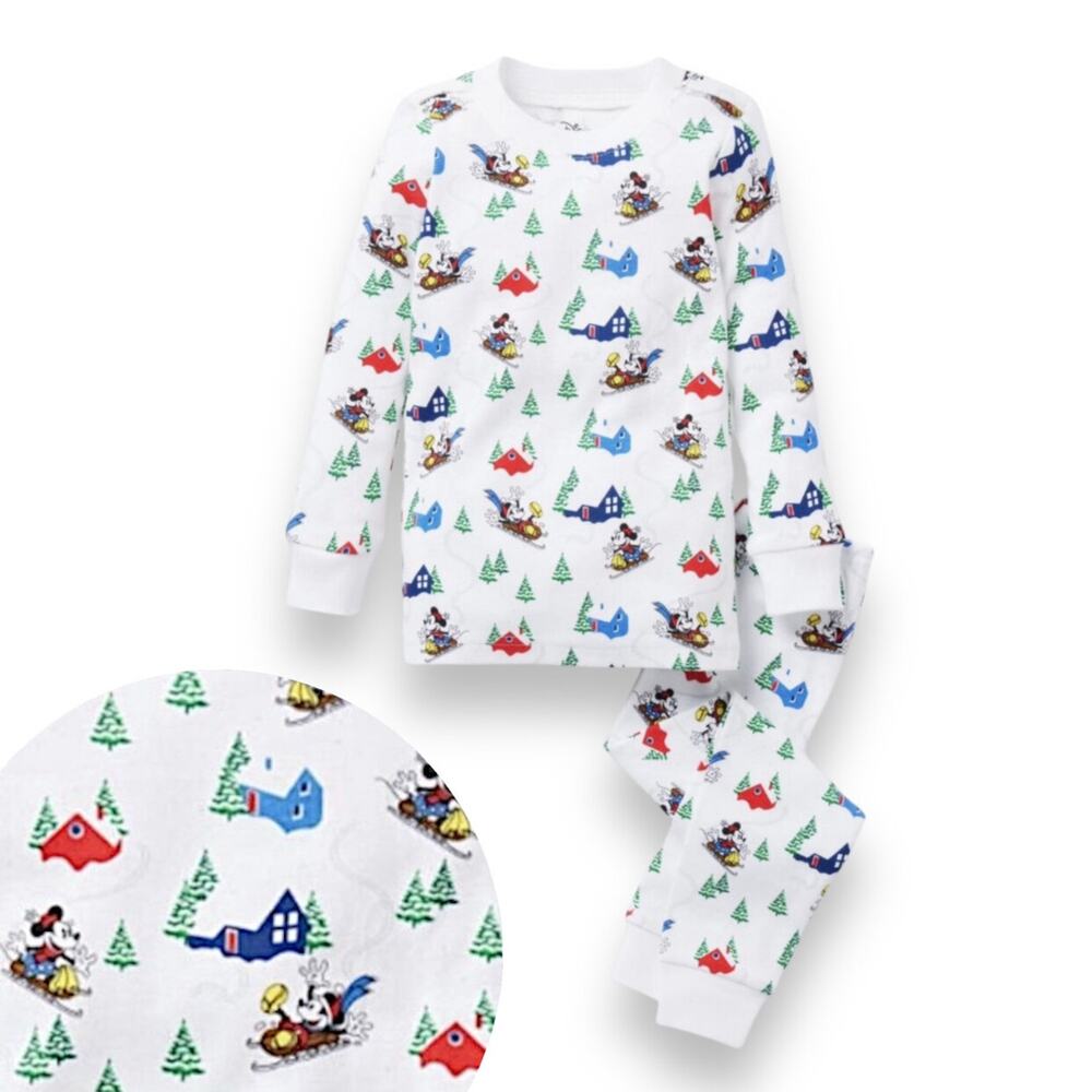 🆕 Janie and Jack Boys/Girls Disney Mickey Mouse Holiday Pajamas. Size 4. NWT
